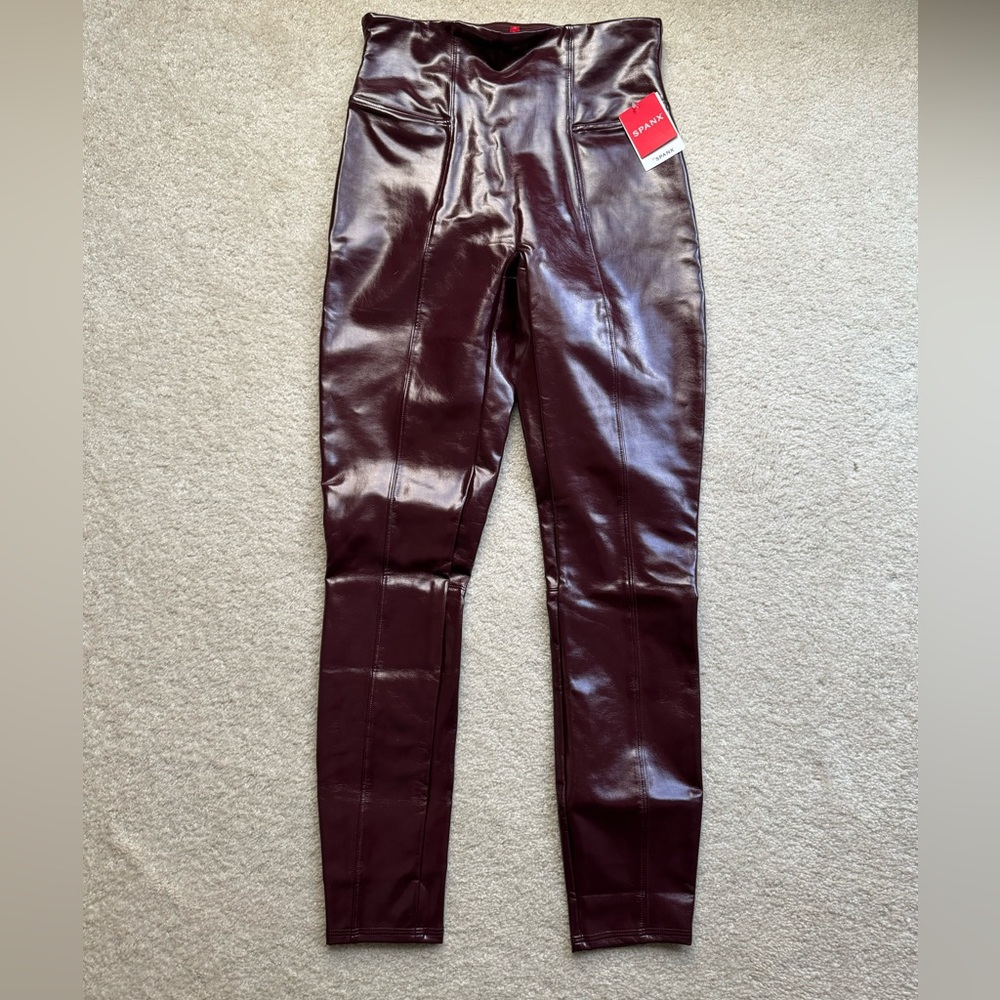 Spanx Ruby faux patent, leather leggings, size medium.